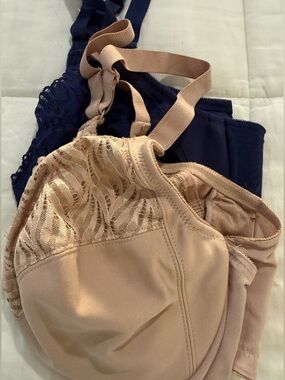 Bundle- Glamorise Nude and Navy Lace-Detail Bra